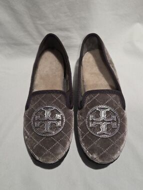 Tory Burch Billy Quilted Velvet Slippers